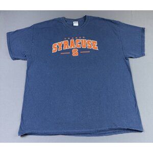 Rare Vintage Y2K Syracuse University Orange NCAA 2XL Navy Blue Shirt Promo Tee